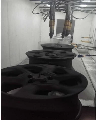 180 Degree Cure Black Matte Wheel Hub Powder Coating